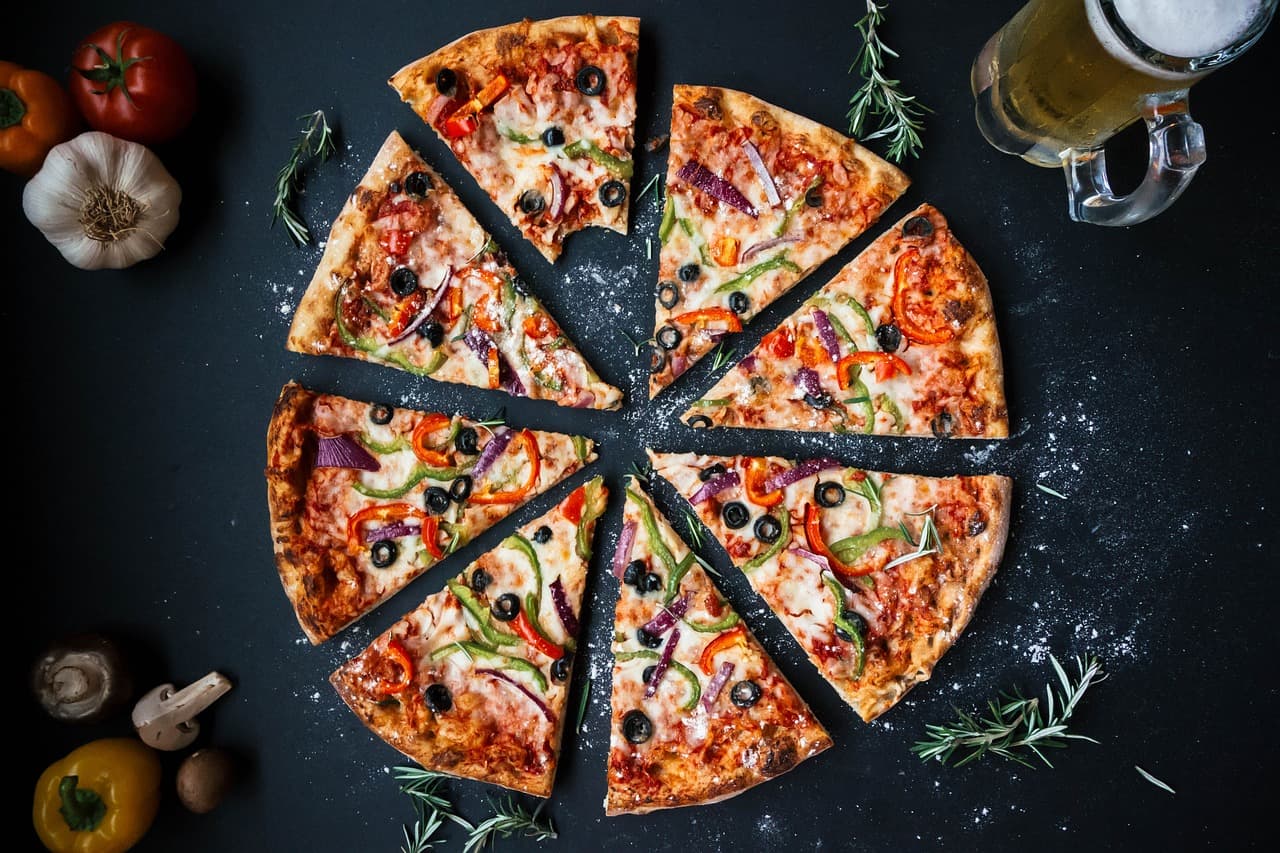Hand-made pizza fresh from the oven